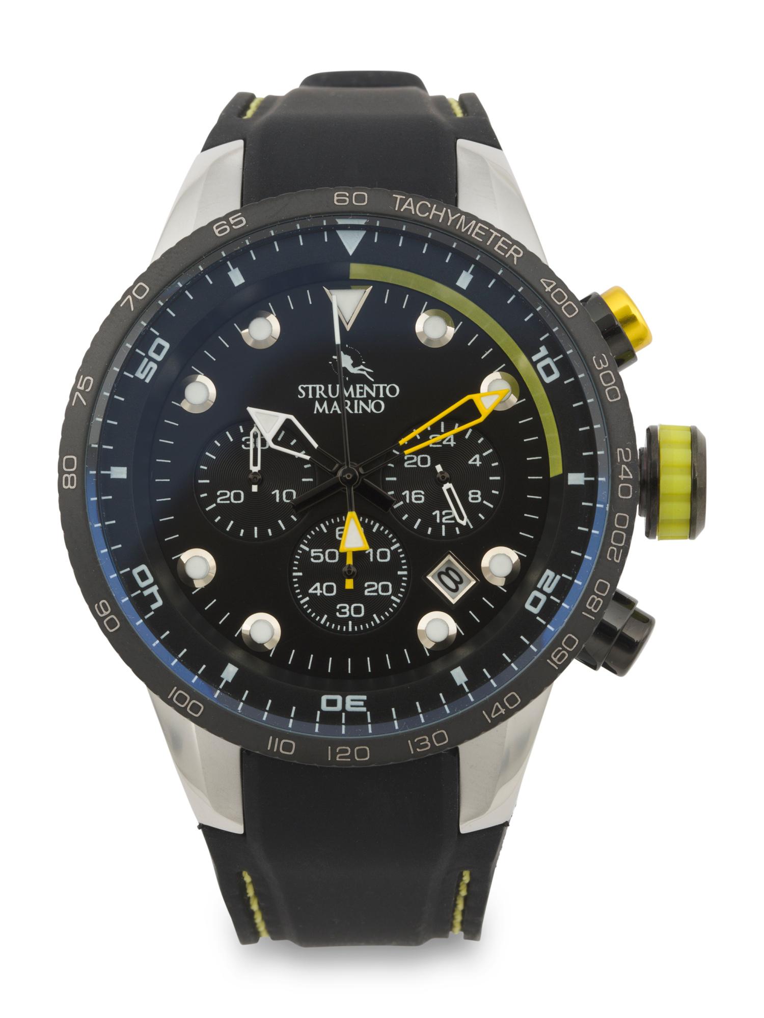 Tj Maxx Mens Designed In Italy Warrior Chrono Silicone Strap Watch In