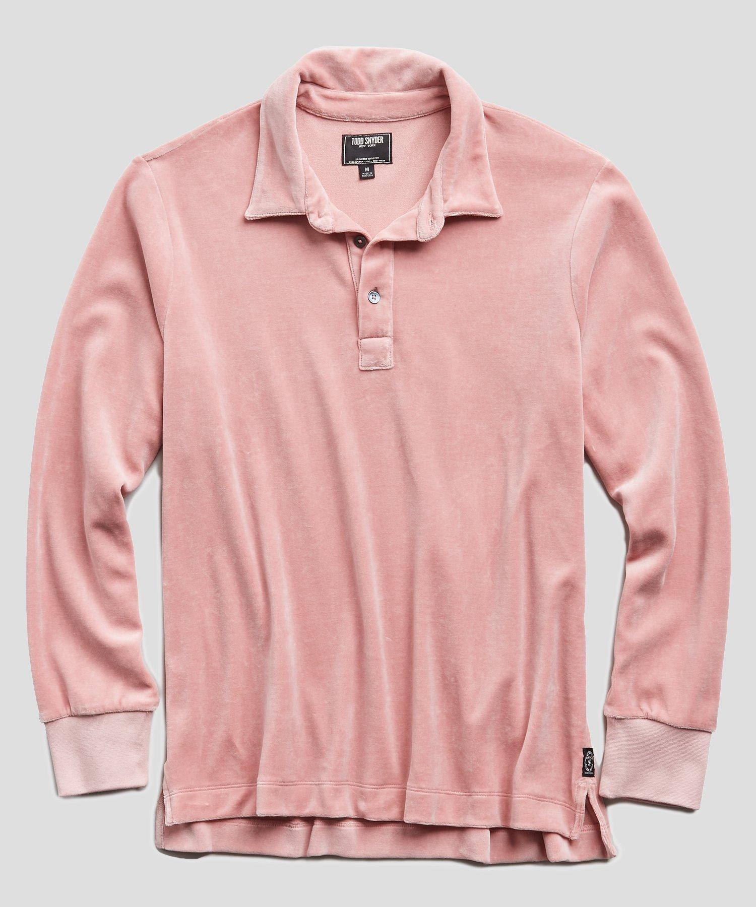 Todd Synder X Champion Denim Velour Polo In Pink for Men Lyst