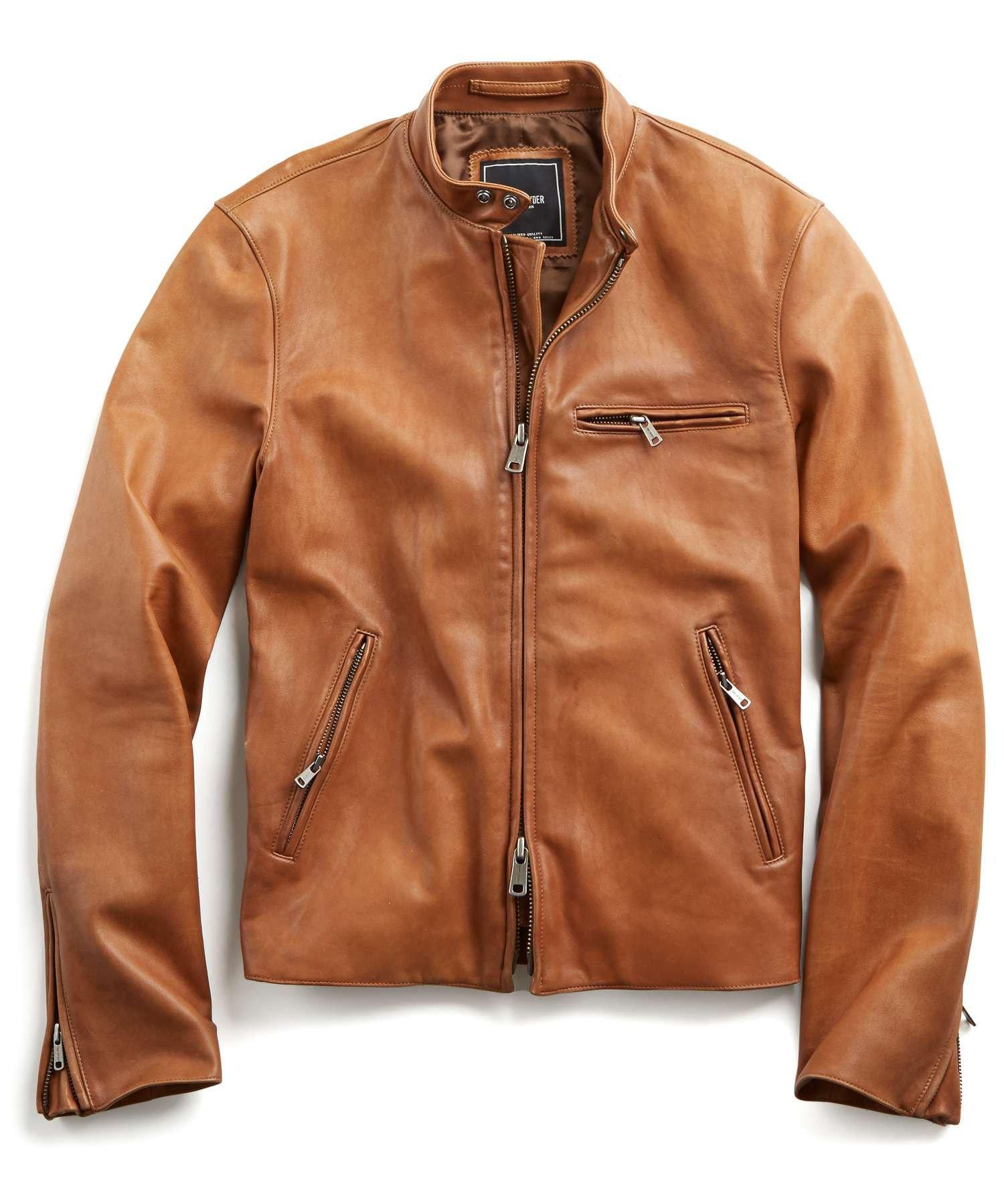 Lyst Todd Snyder Cafe Racer Leather Jacket In Brown For Men Gallery