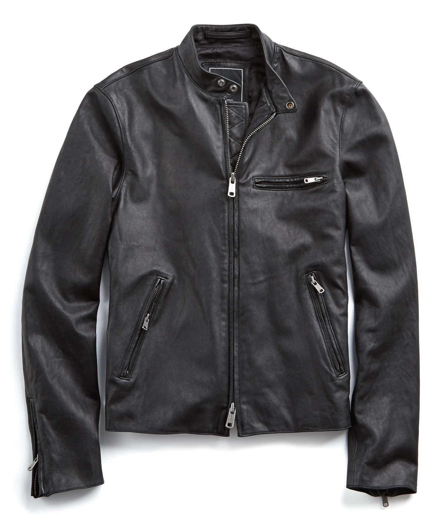 Todd Snyder Cafe Racer Leather Jacket In Black For Men Lyst Todd Snyder Men S Cafe Racer Leather Jacket