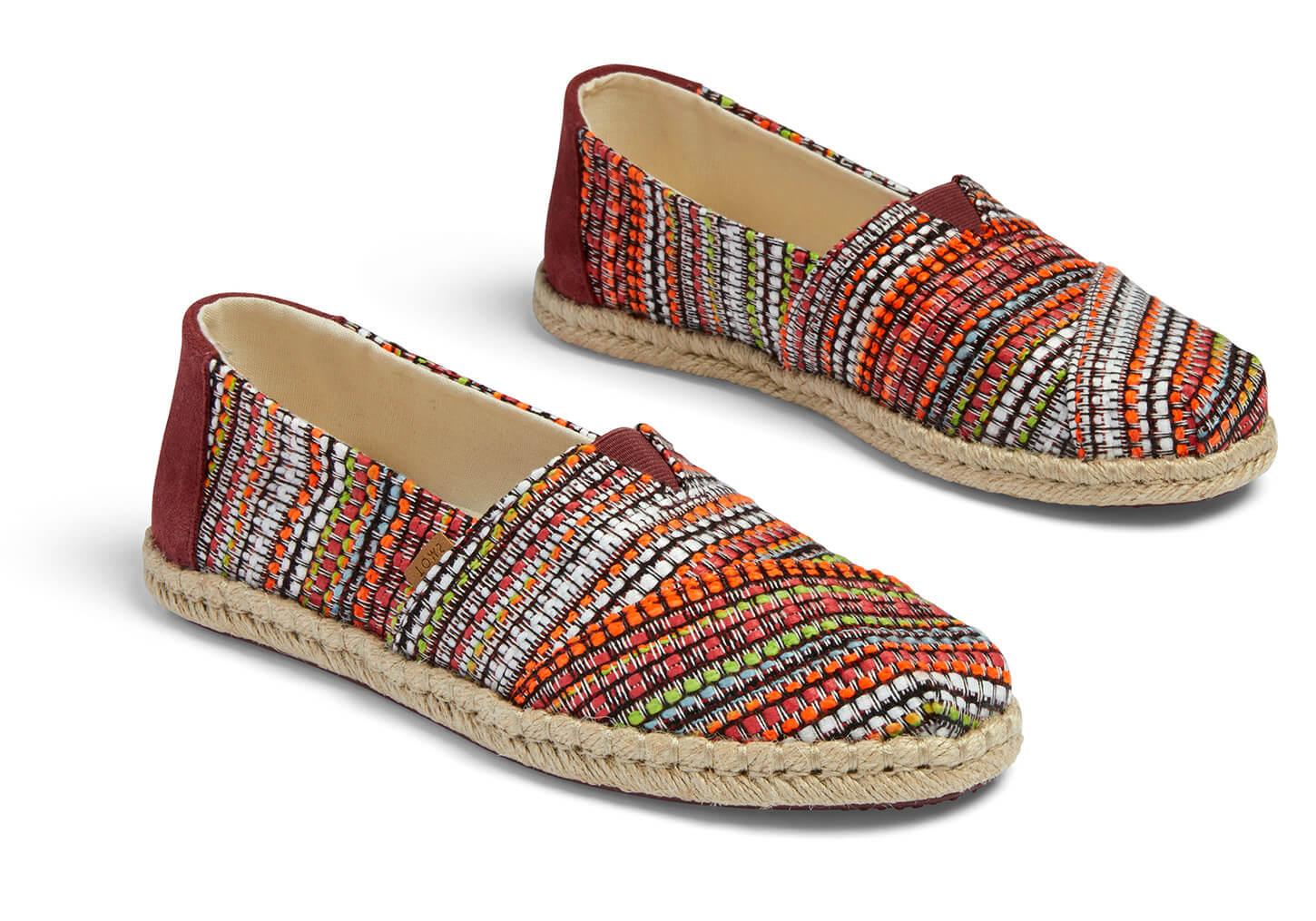 TOMS Suede Cherry Tomato Red Woven Women's Espadrilles - Lyst