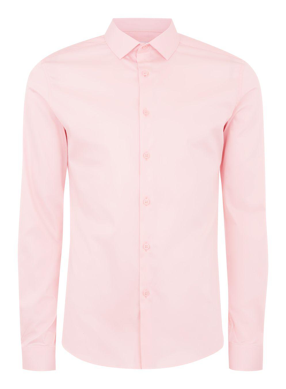 Topman Pink Satin Muscle Shirt in Pink for Men | Lyst
