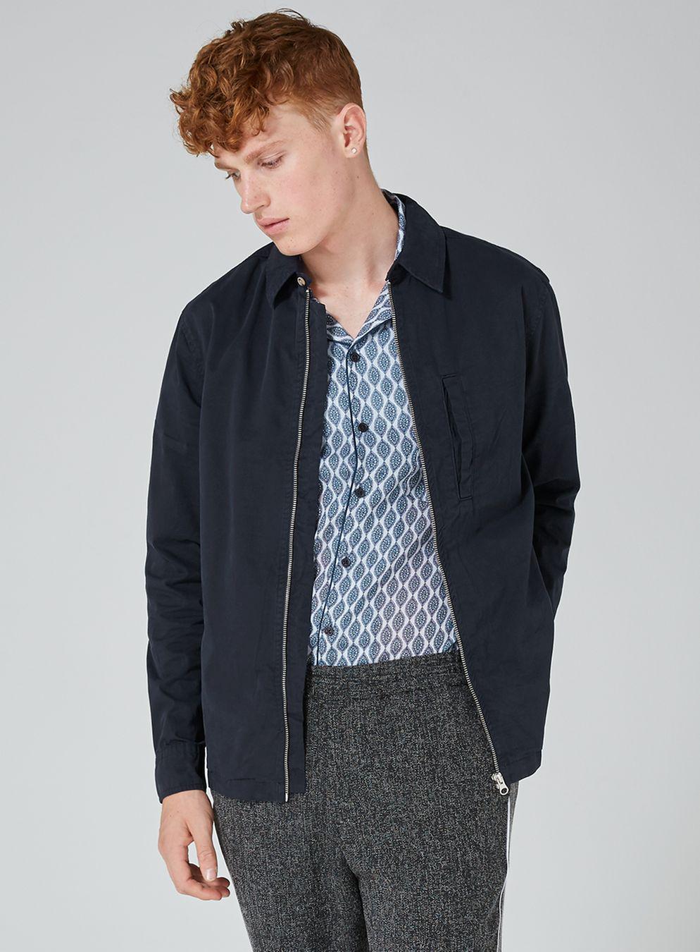 Download Lyst - TOPMAN Classic Navy Harrington Jacket in Blue for Men