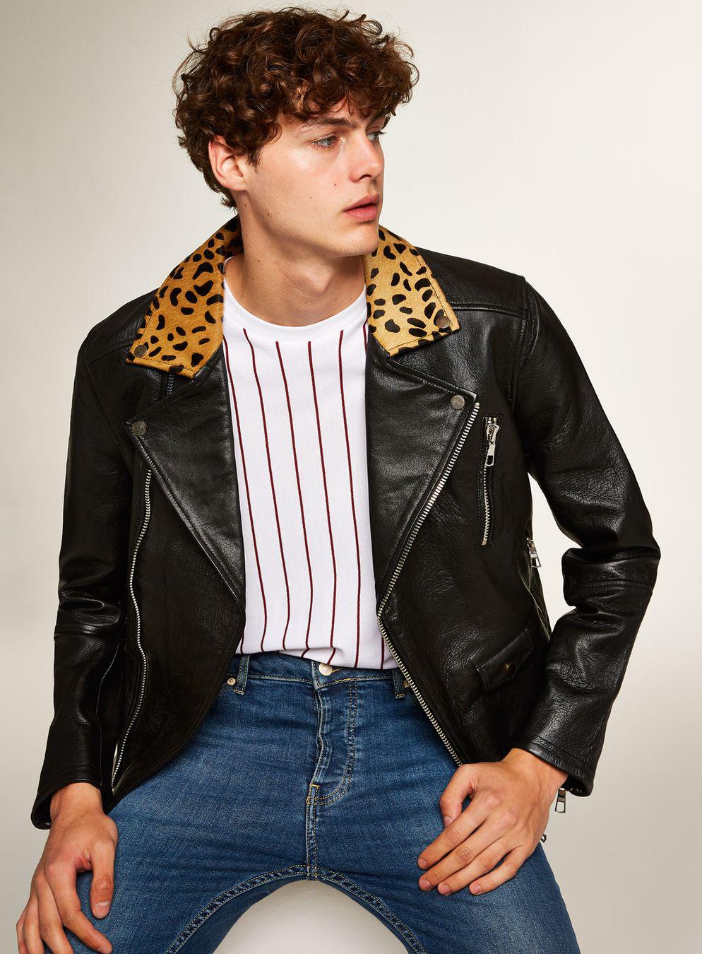 Mens Black Leather Jacket Topman Pictures