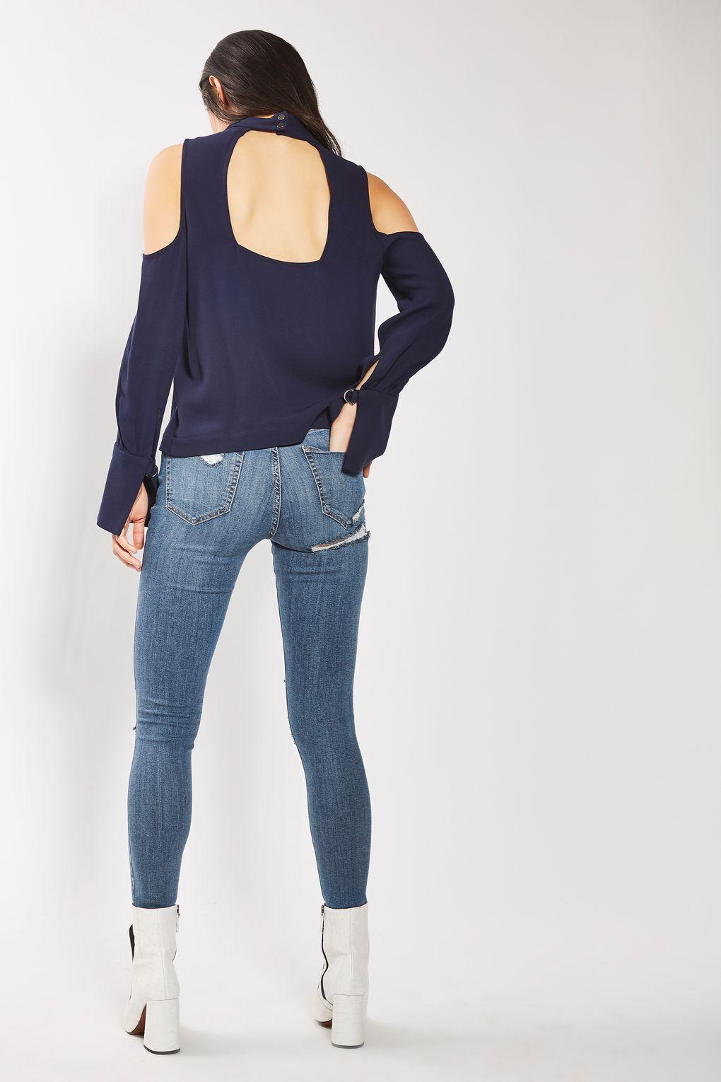 Lyst Moto Cheeky Ripped Jamie Jeans in Blue