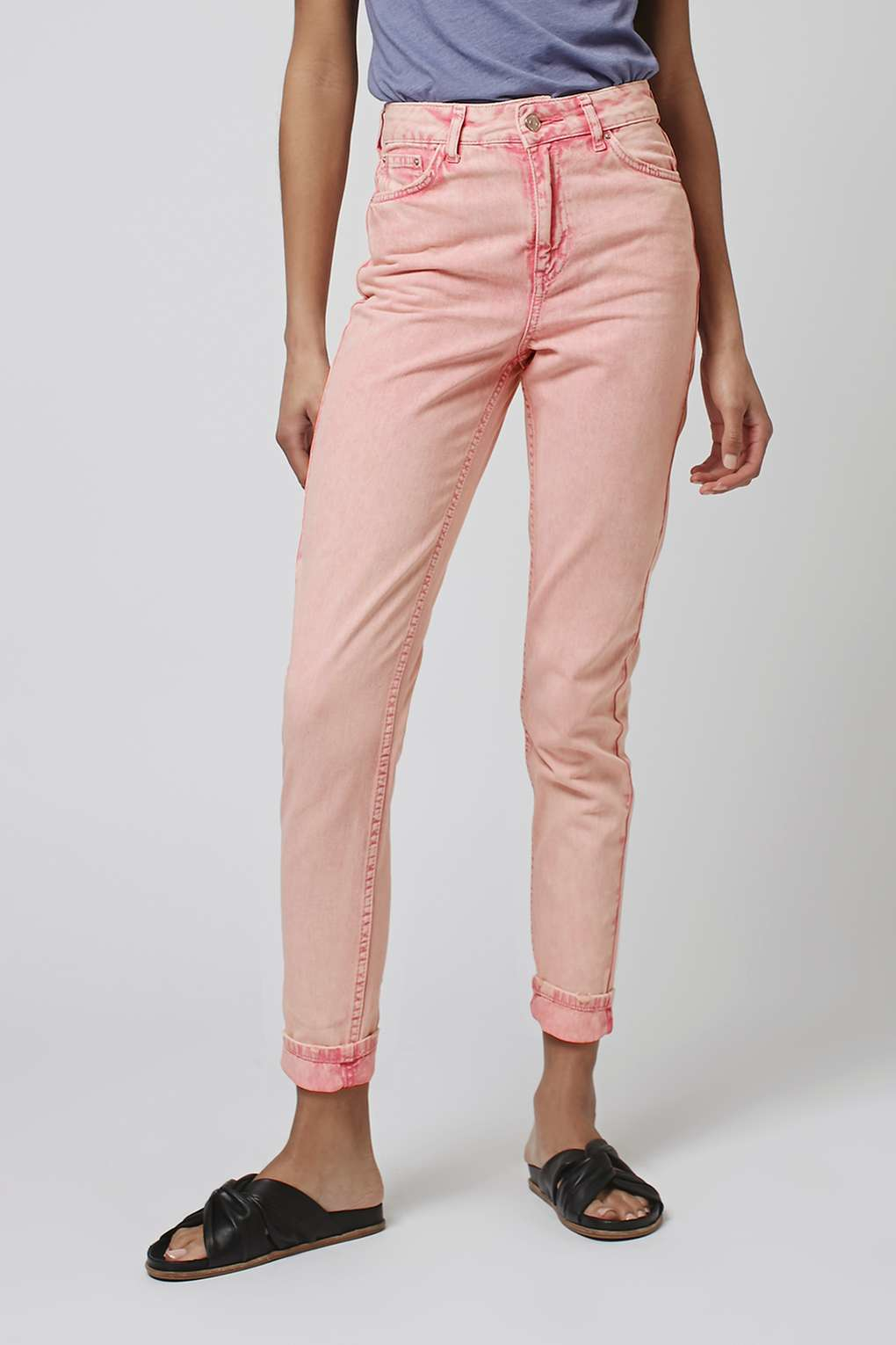 Lyst Moto Pink Acid Mom Jeans in Pink