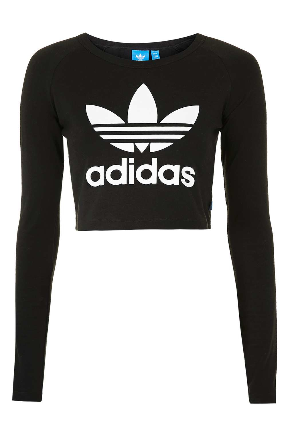 Topshop Cropped Long Sleeve Tee By Adidas Originals in Black | Lyst