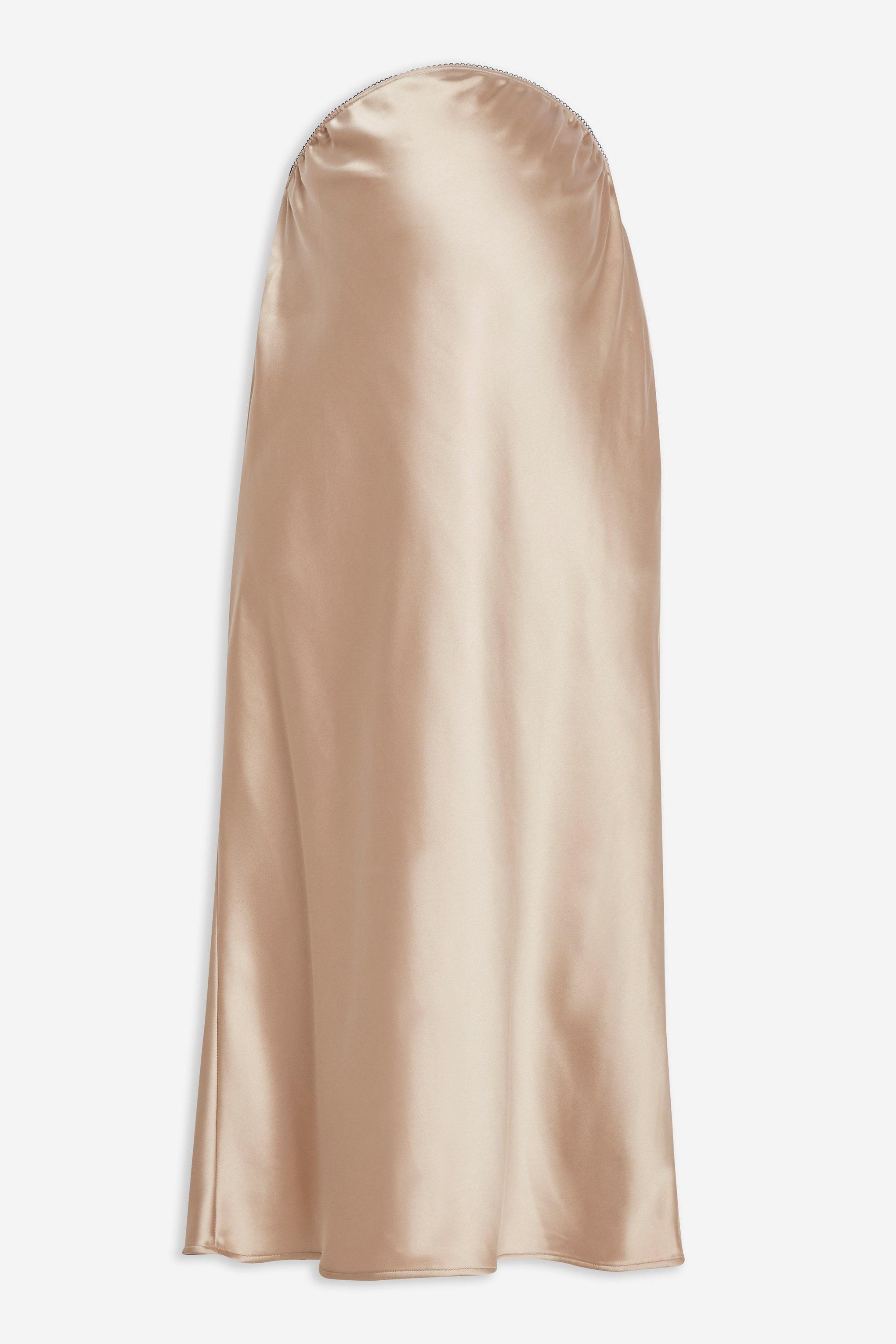 Topshop Maternity Satin Bias Midi Skirt In Natural Lyst 8800