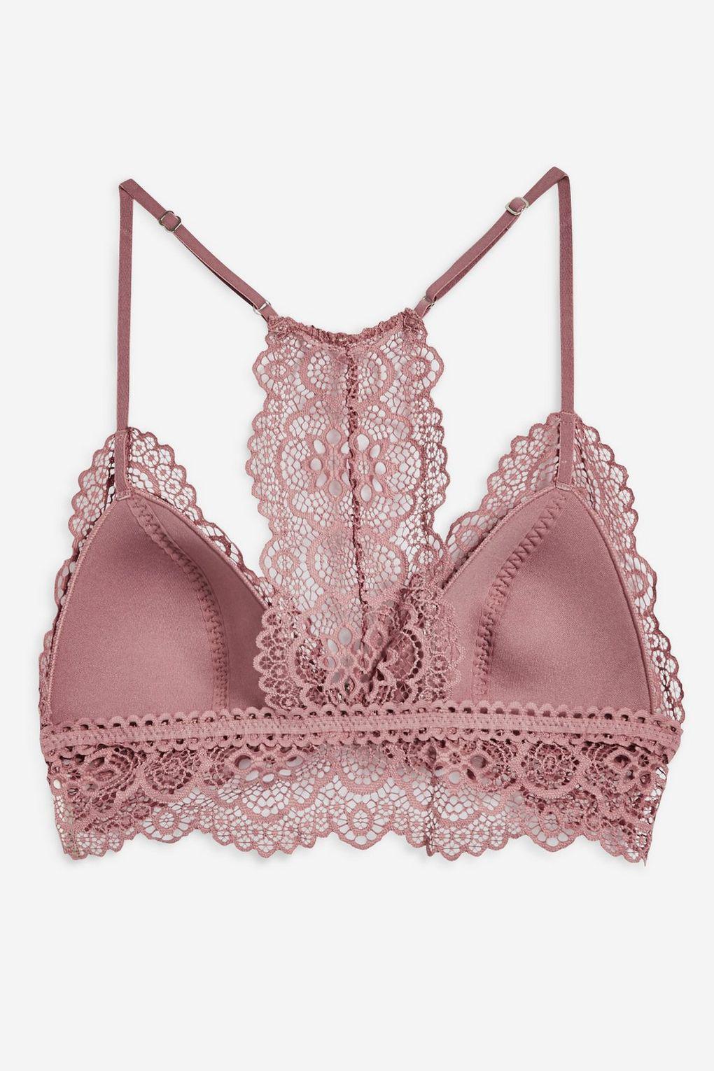 Topshop Floral Lace Triangle Bra In Pink Lyst 5494