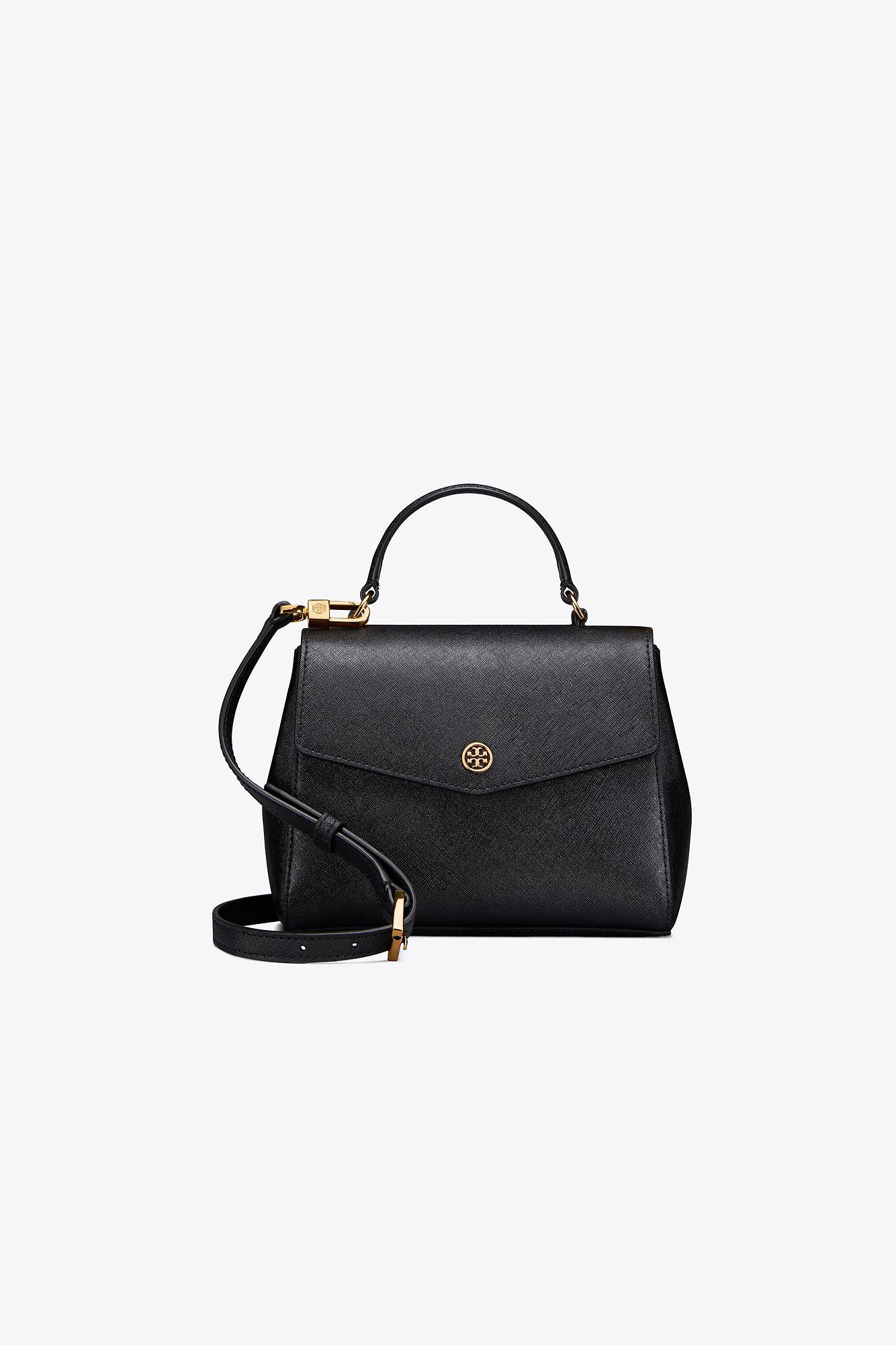 Lyst - Tory Burch Robinson Small Top-handle Satchel in Black - Save 1.9718309859154886%