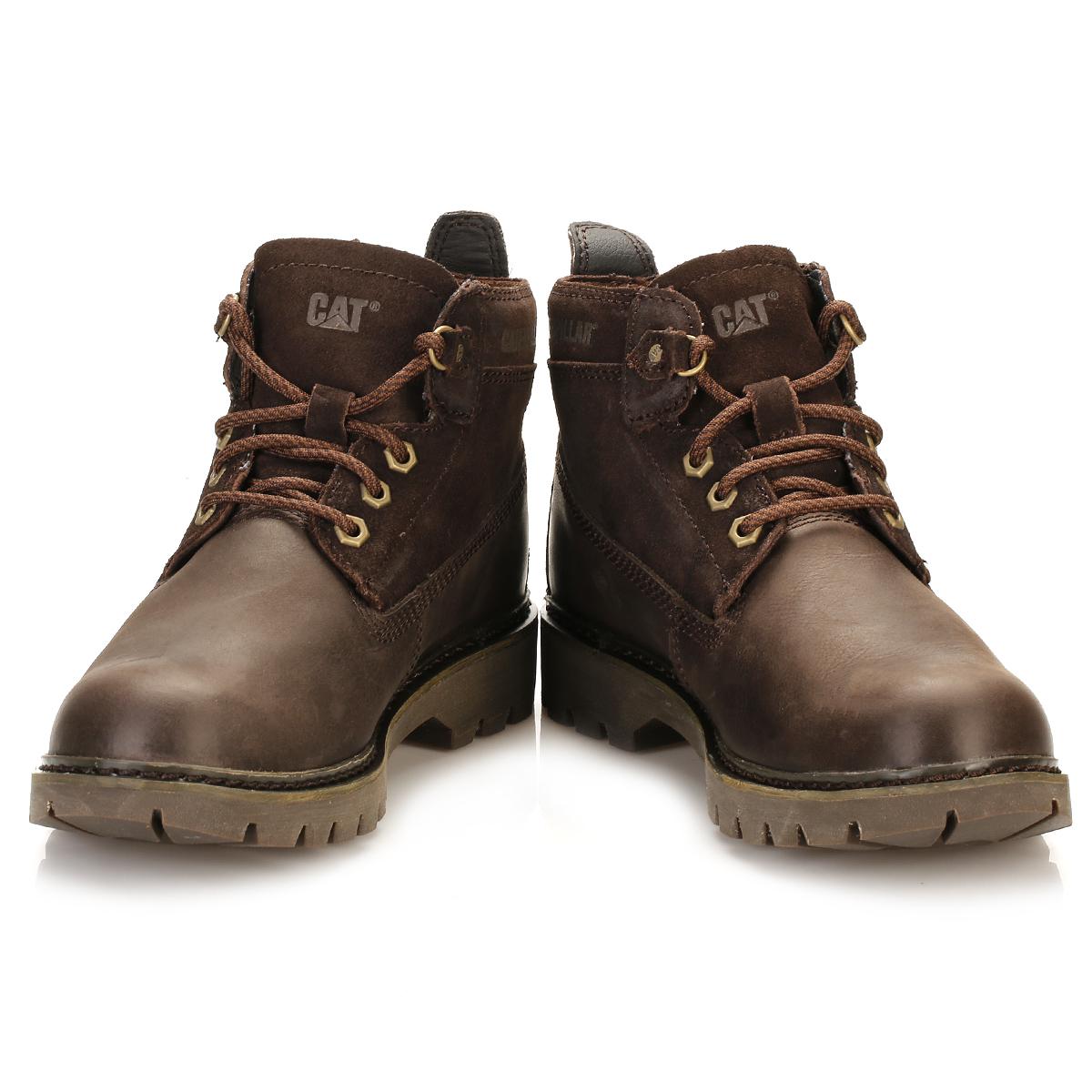 caterpillar chocolate brown leather colorado boots