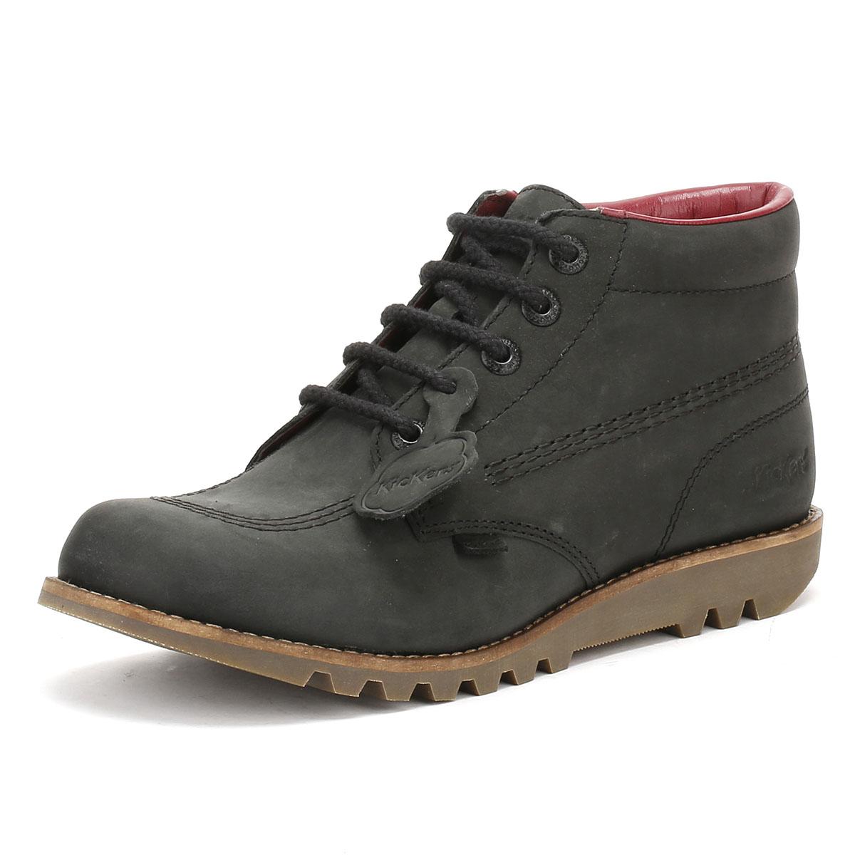 Lyst Kickers Womens Black Leather Kick Hi Boots in Black