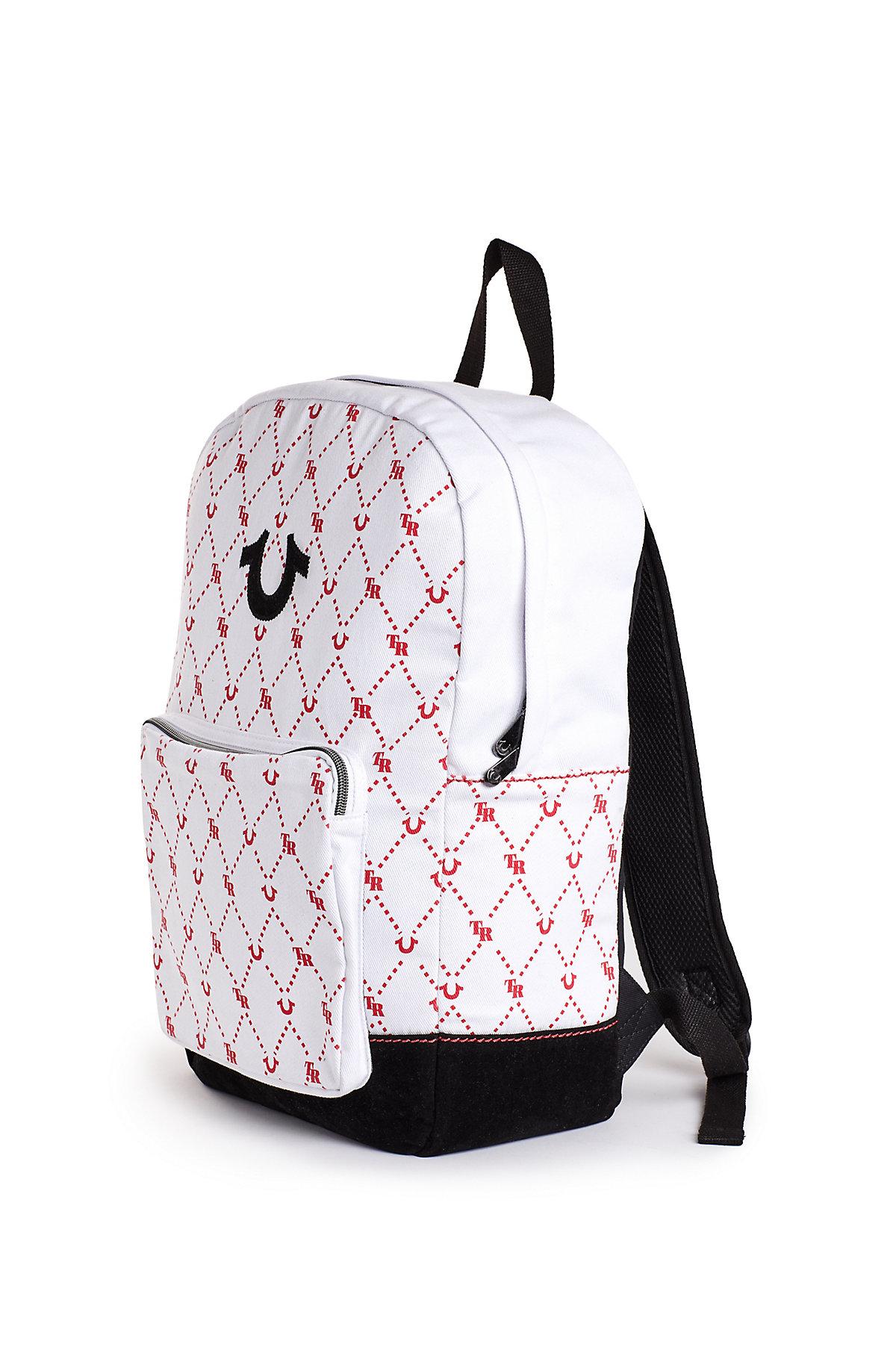 True Religion Monogram Backpack in White for Men - Lyst