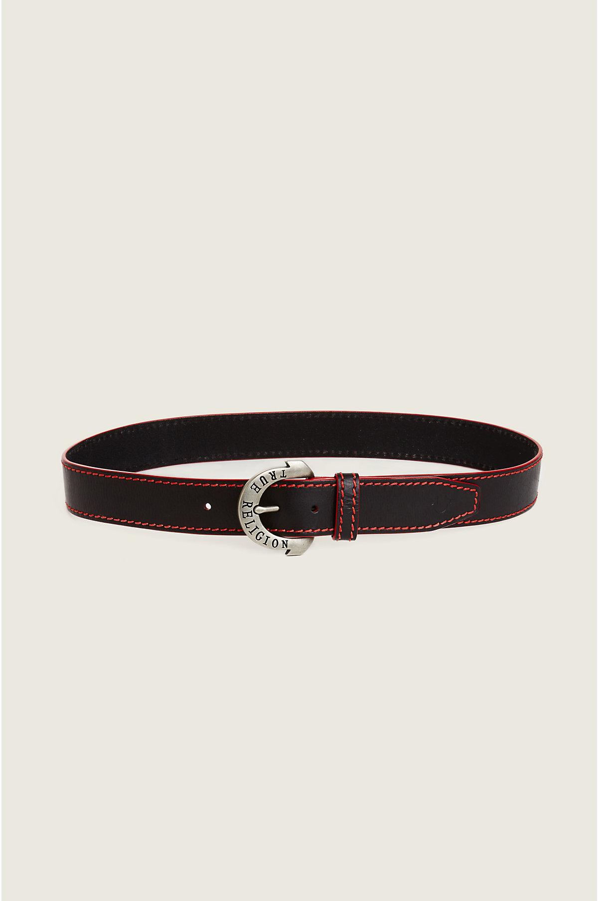 True Religion Red Big T Belt in Black for Men - Lyst