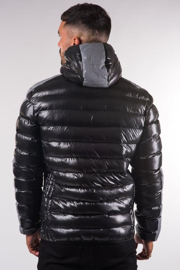 Gym King Puffer Jacket In Black With Reflective Stripe in Black for Men ...