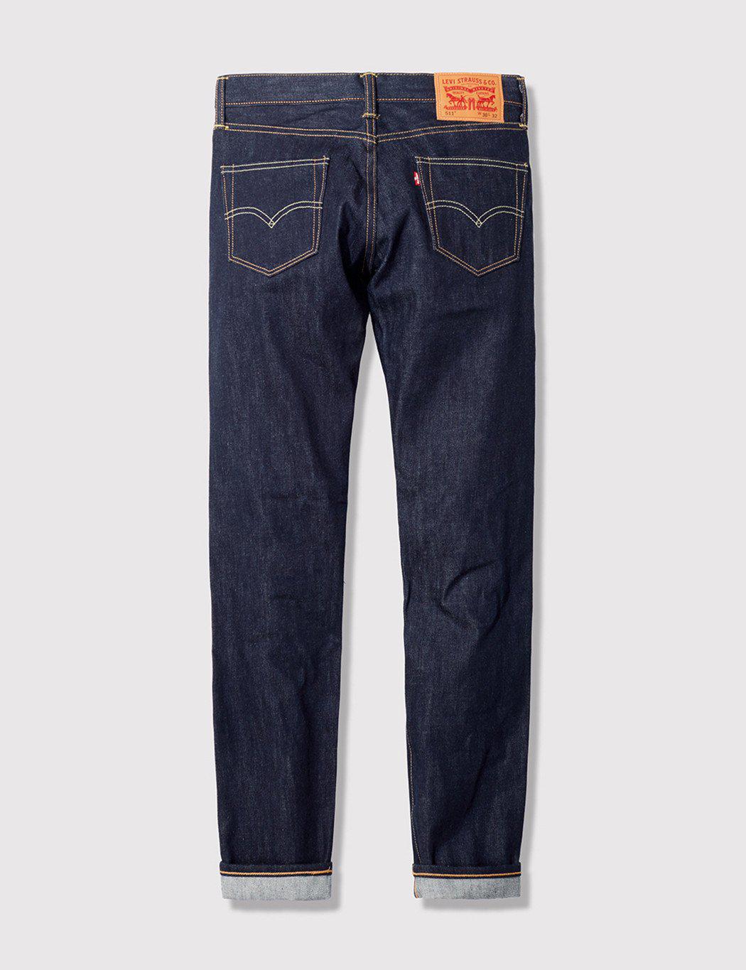Lyst - Levi's 511 Selvedge Raw Jeans (slim) in Blue for Men