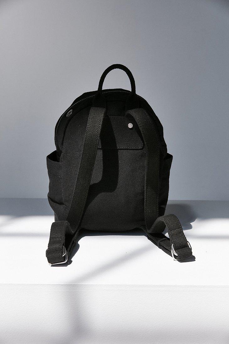 mini black canvas backpack