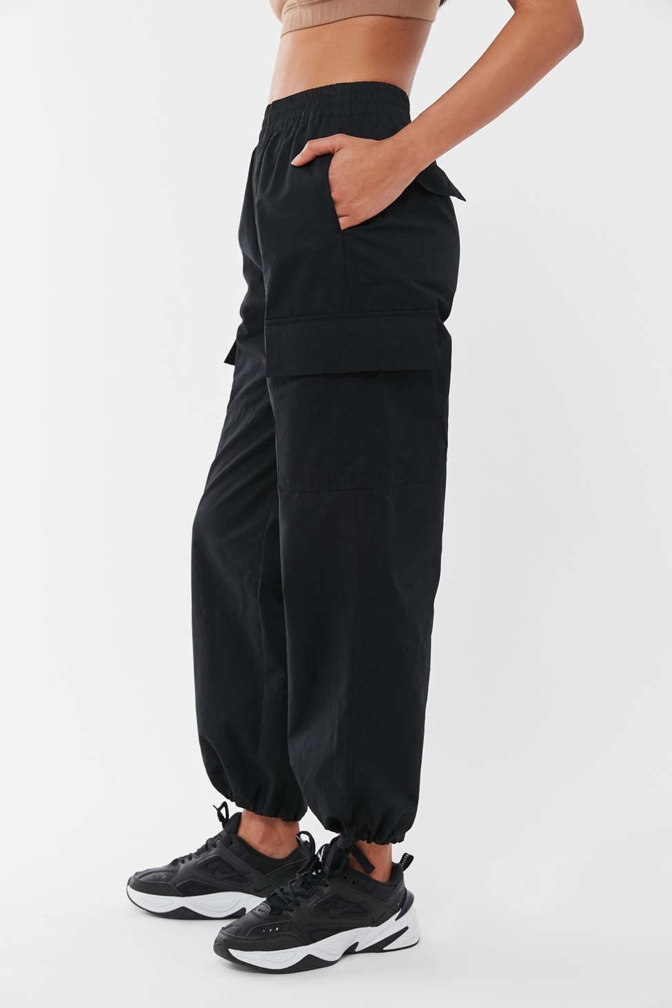 urban outfitters black cargo trousers