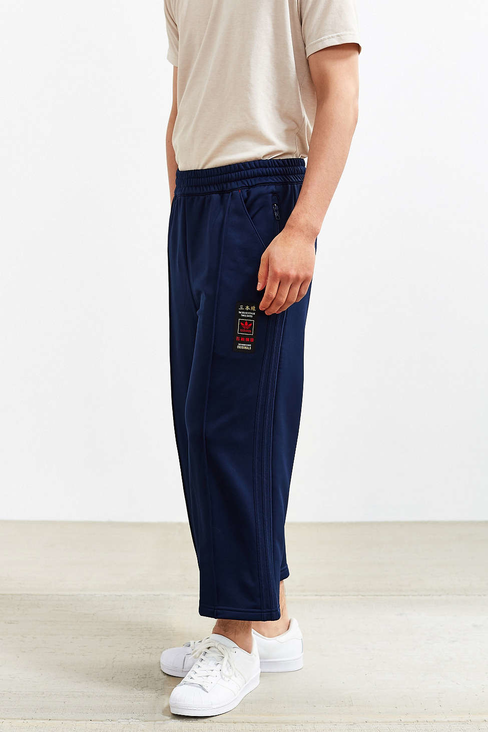 Lyst - Adidas Originals Budo 3/4 Wide Leg Cropped Pant in Blue for Men