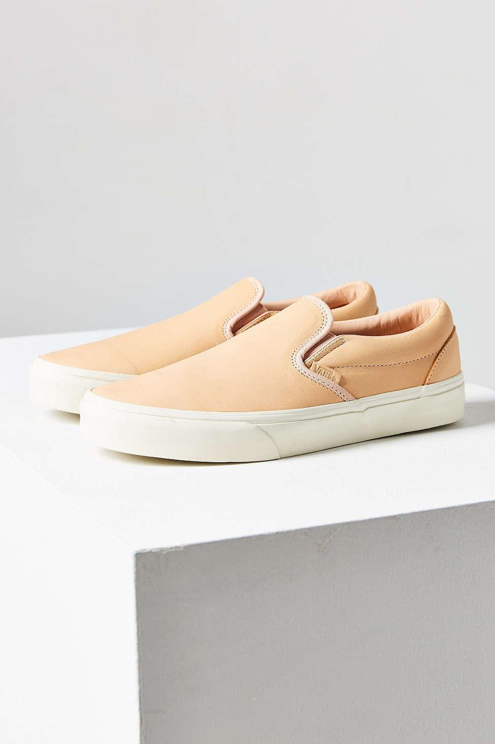 tan leather vans slip ons