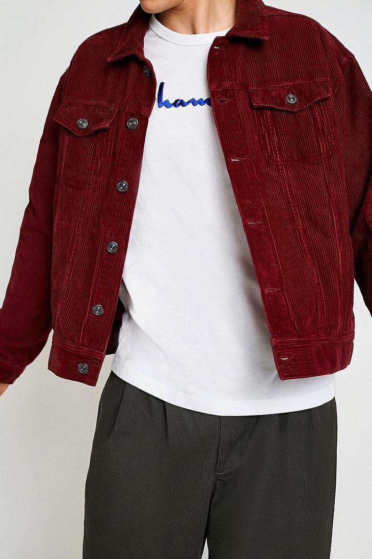 Burgundy cord sherpa jacket Modische Jacken 20182019