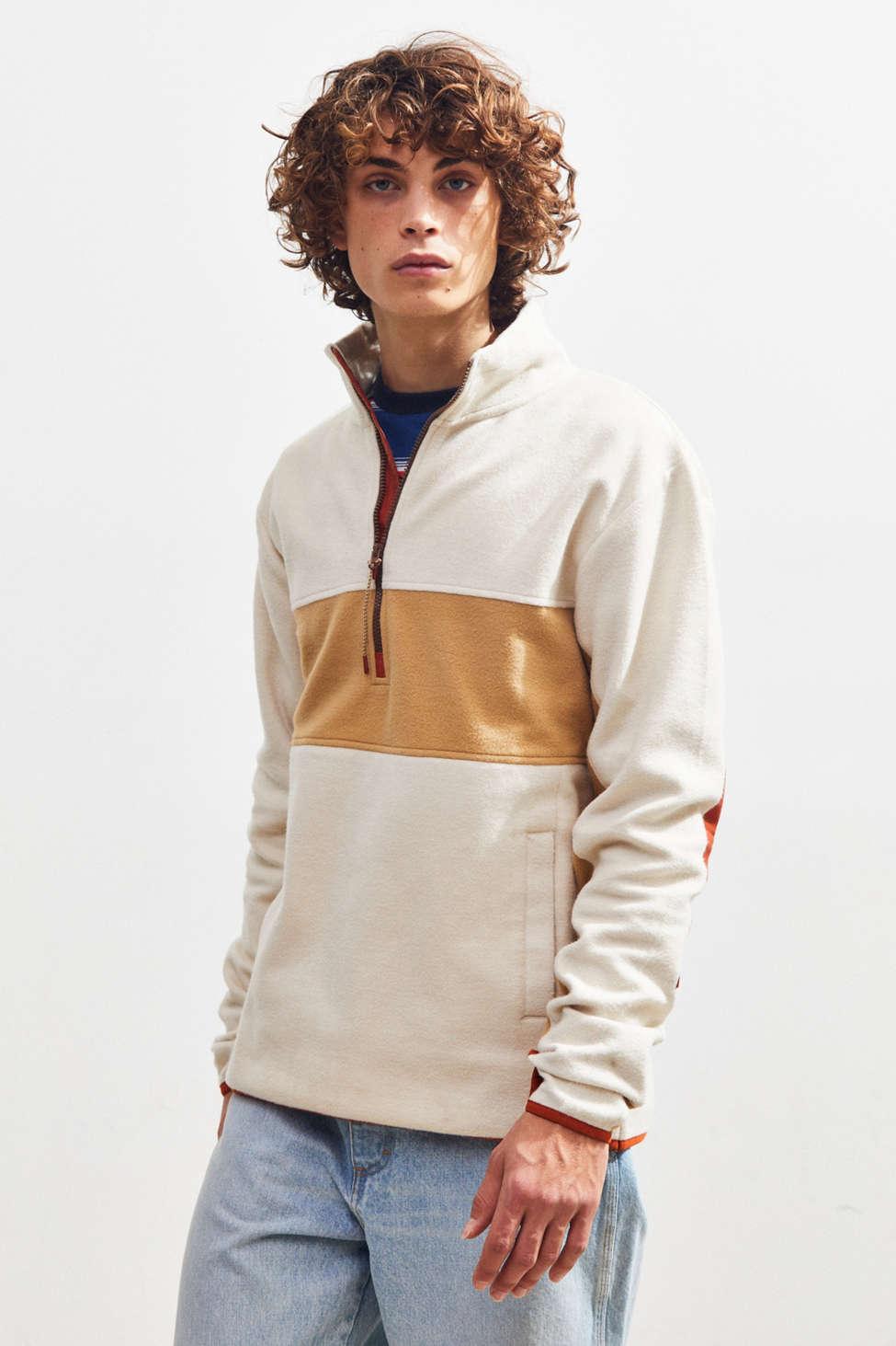 Download Urban Outfitters Uo Colorblock Quarter-zip Mock Neck ...