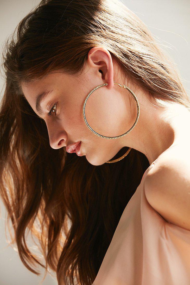 Lyst Urban Outers Lana Large Rhinestone Hoop Earring In Metallic Gallery