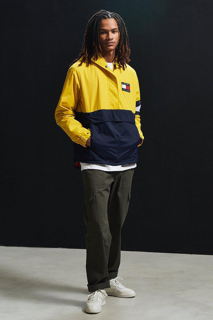 Lyst - Tommy Hilfiger Colorblocked Pullover Windbreaker Jacket in Yellow for Men