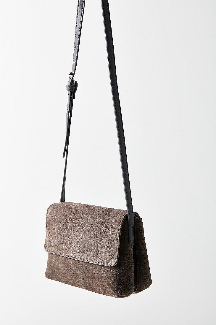 Lyst Urban Outers Margot Suede Crossbody Bag In Gray Gallery