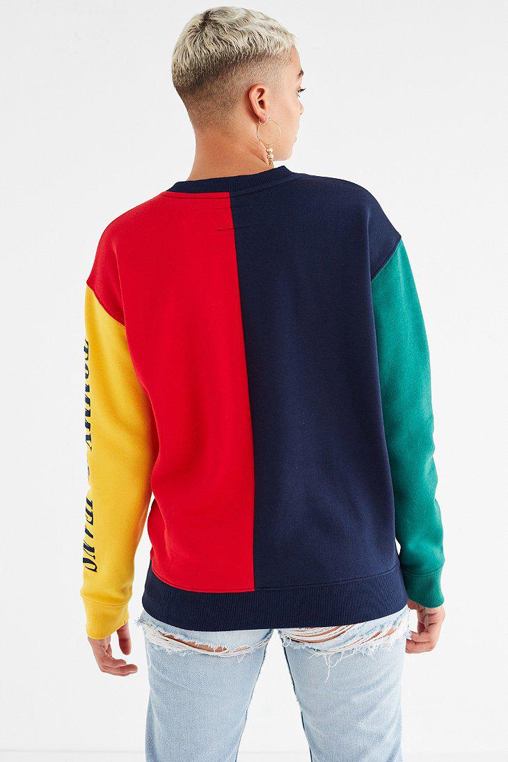 Lyst - Tommy Hilfiger Tommy Jeans '90s Colorblock Sweatshirt in Red