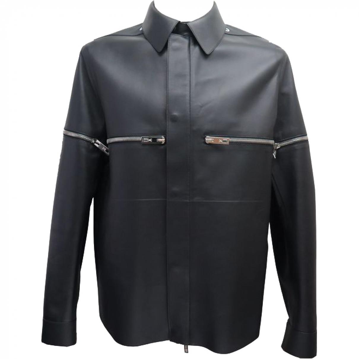 Louis Vuitton Black Leather Jacket in Black for Men - Lyst