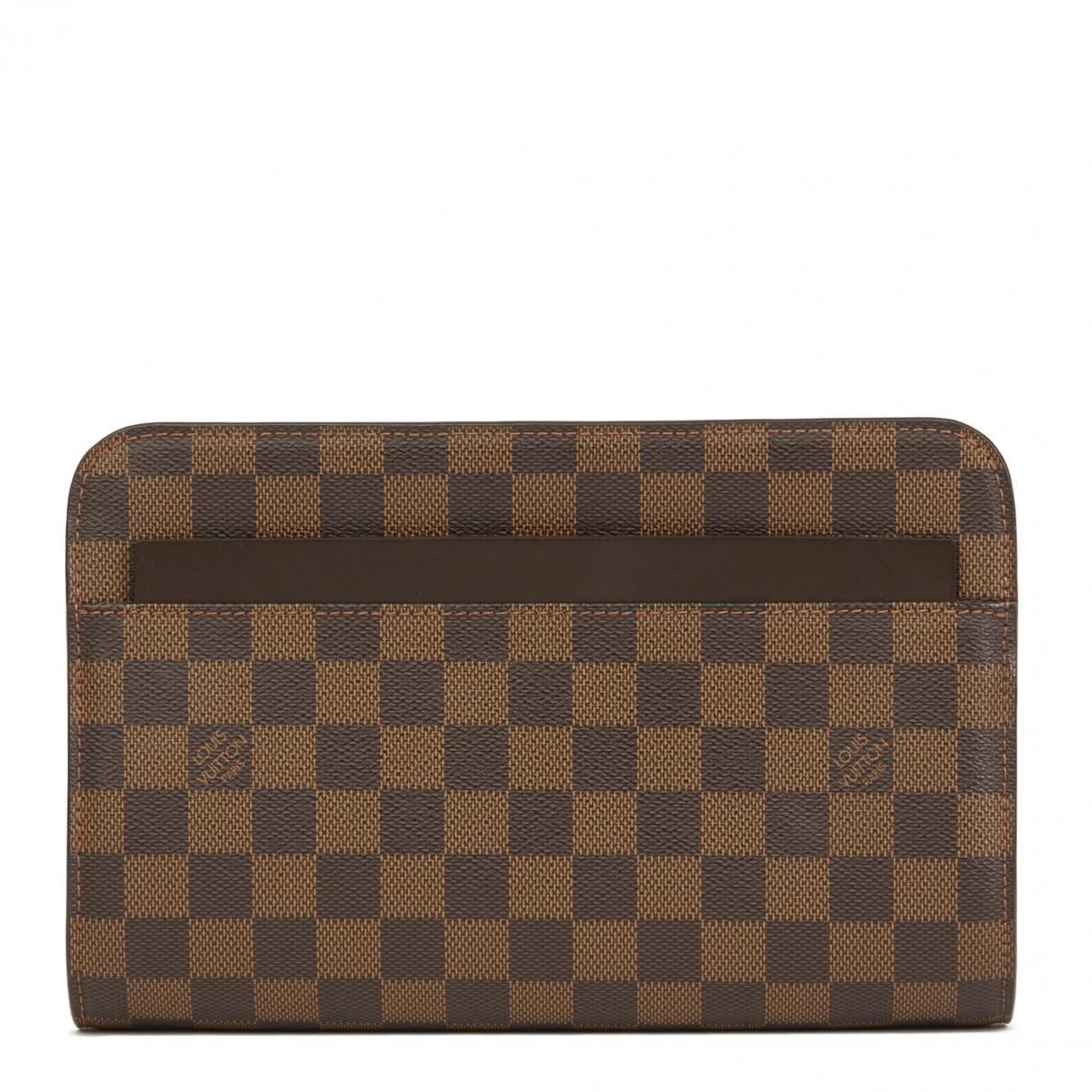Louis Vuitton Pre-owned Brown Cloth Clutch Bags in Brown - Lyst