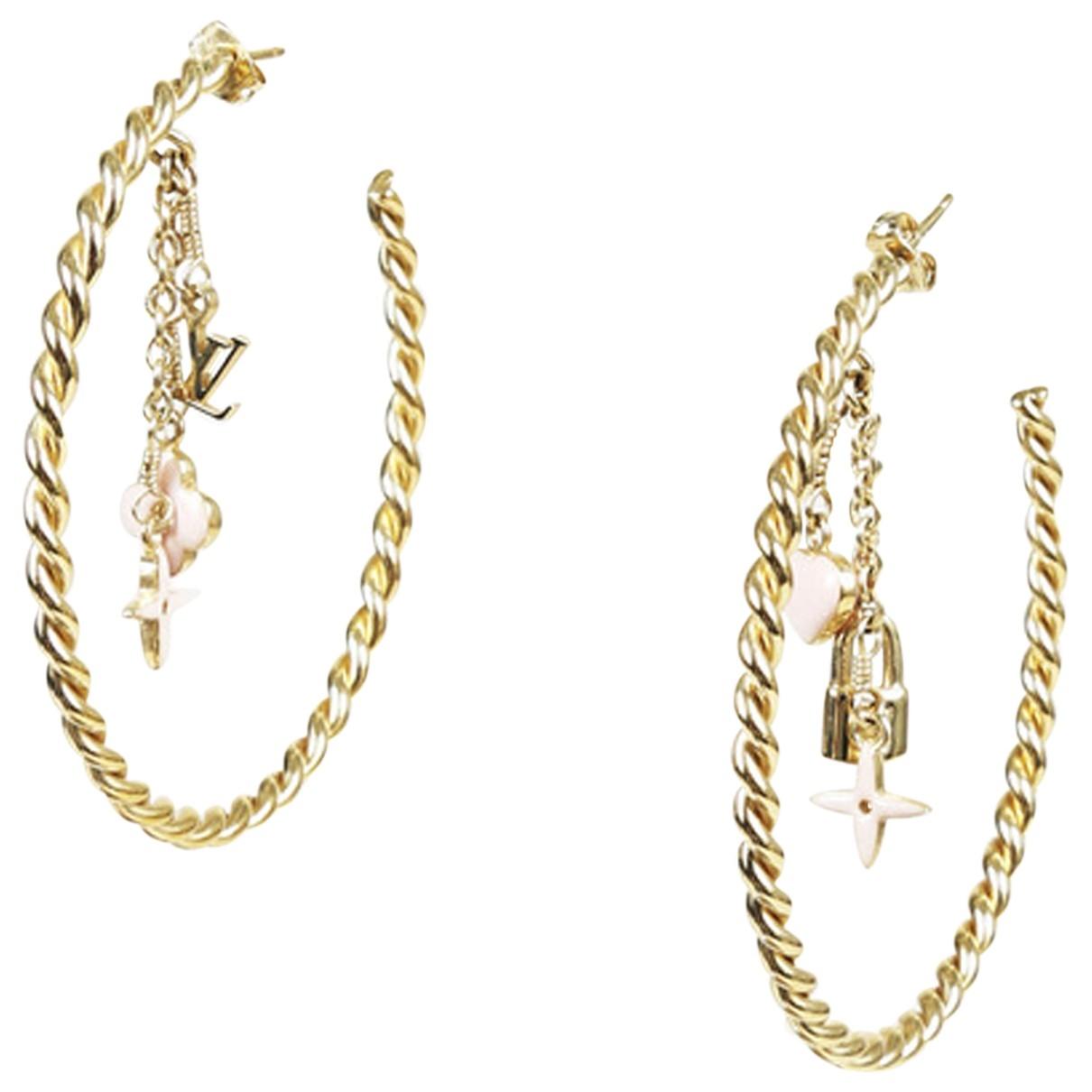 Louis Vuitton Gold Metal Earrings in Metallic - Lyst