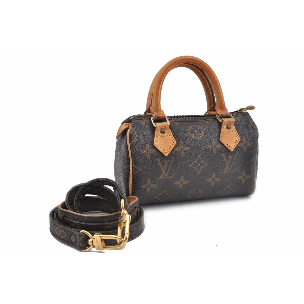 Louis Vuitton Vintage Nano Speedy / Mini Hl Brown Cloth Handbag in Brown - Lyst