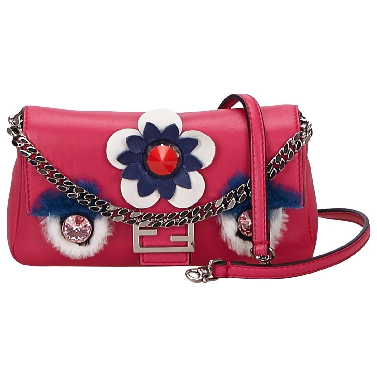 Lyst - Fendi Baguette Pink Leather Handbag in Pink