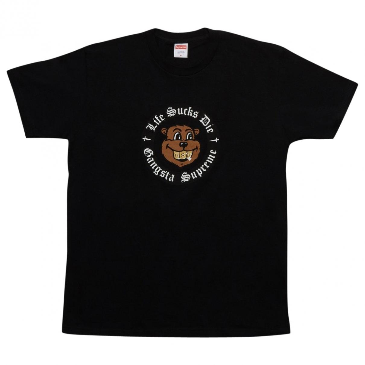 Lyst - Supreme Black Cotton T-shirts in Black for Men