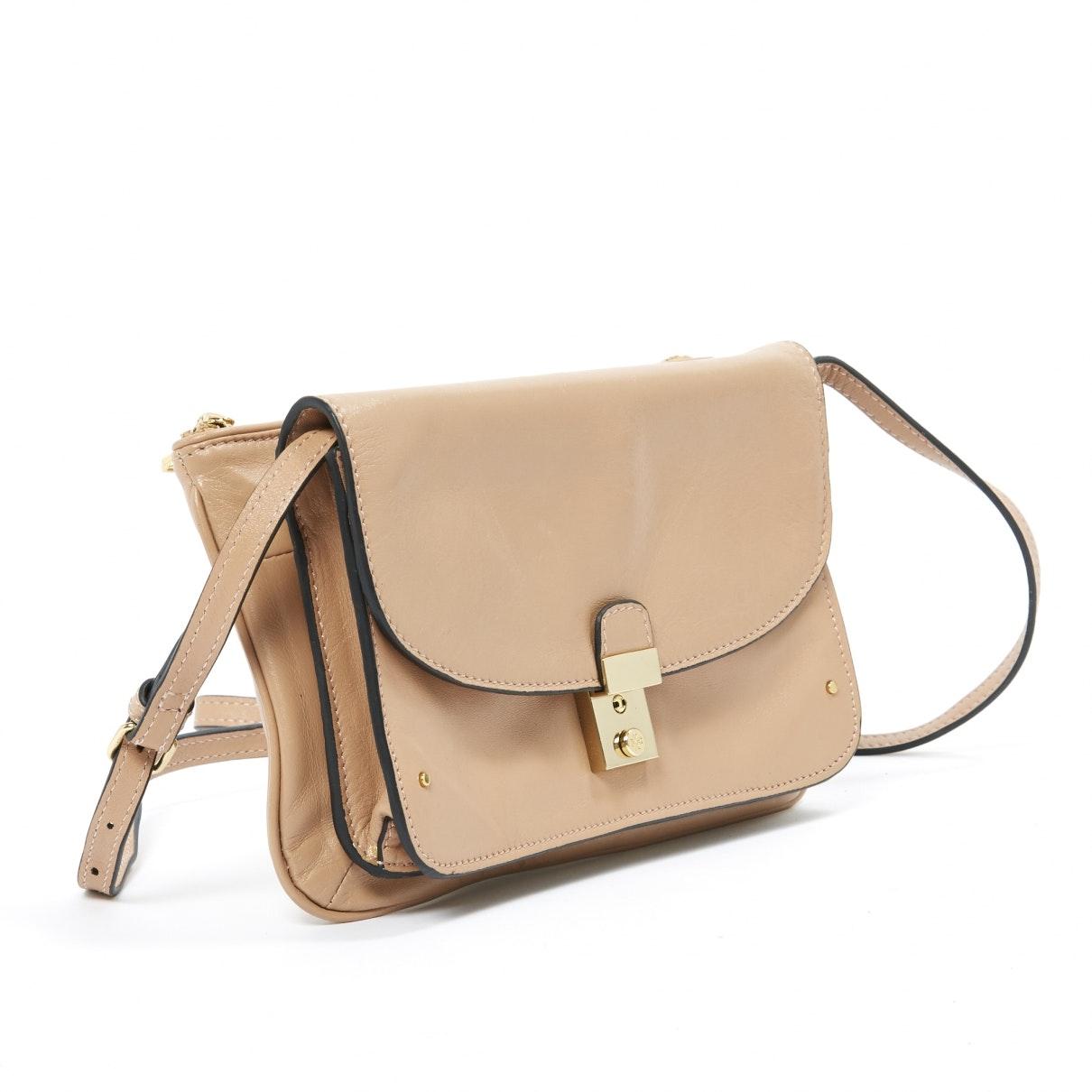 Tory Burch Beige Leather Handbag in Natural - Lyst
