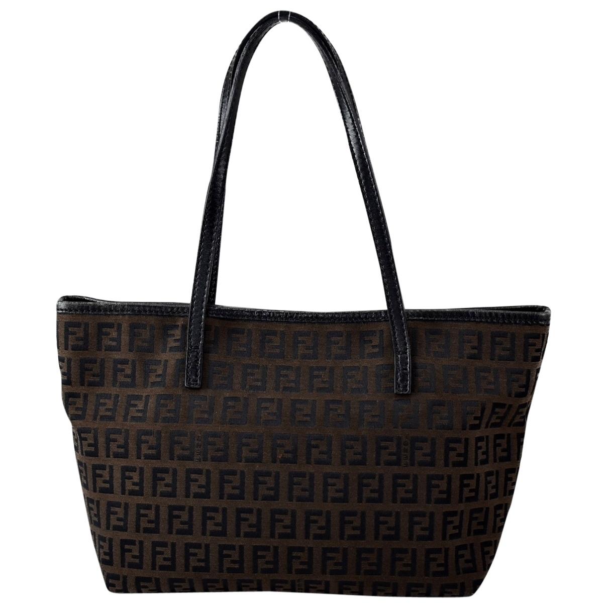 Lyst - Fendi Vintage Roll Bag Brown Cloth Handbag in Brown
