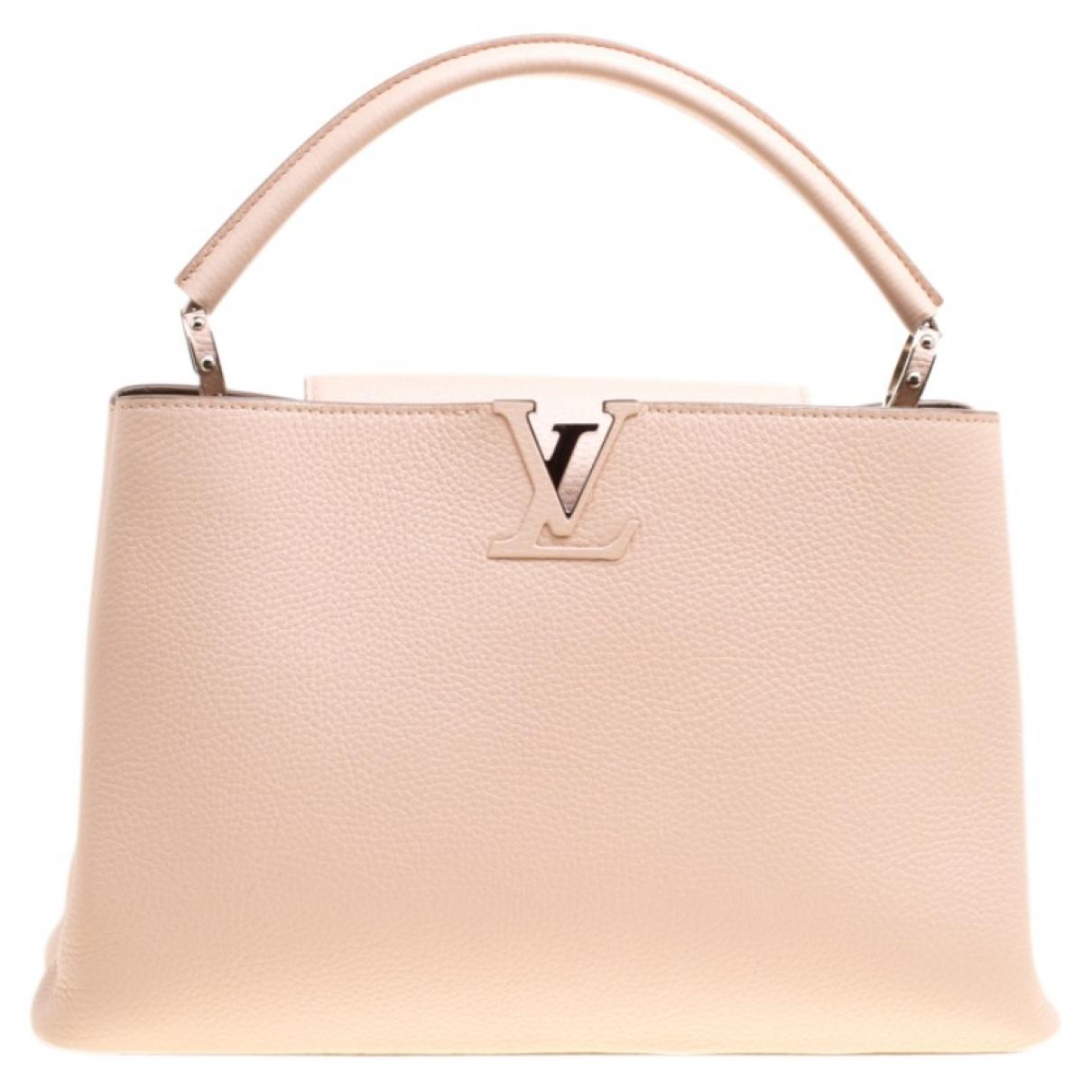 Lyst - Louis Vuitton Pre-owned Capucines Beige Leather Handbags in Natural