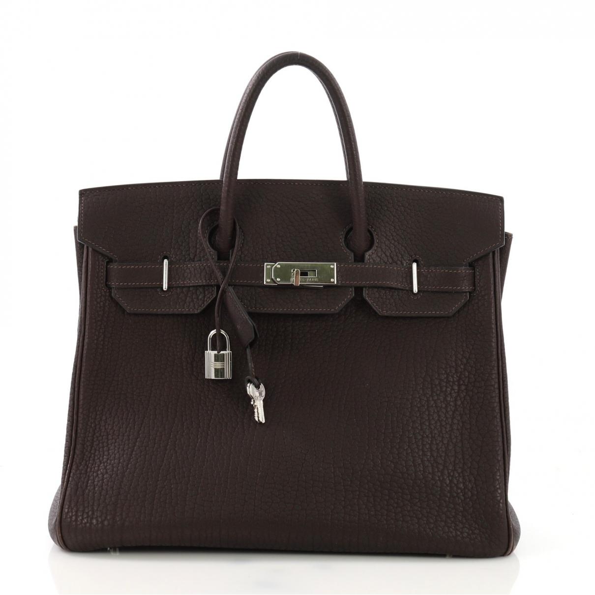Hermès Pre-owned Birkin 35 Brown Leather Handbags in Brown - Lyst