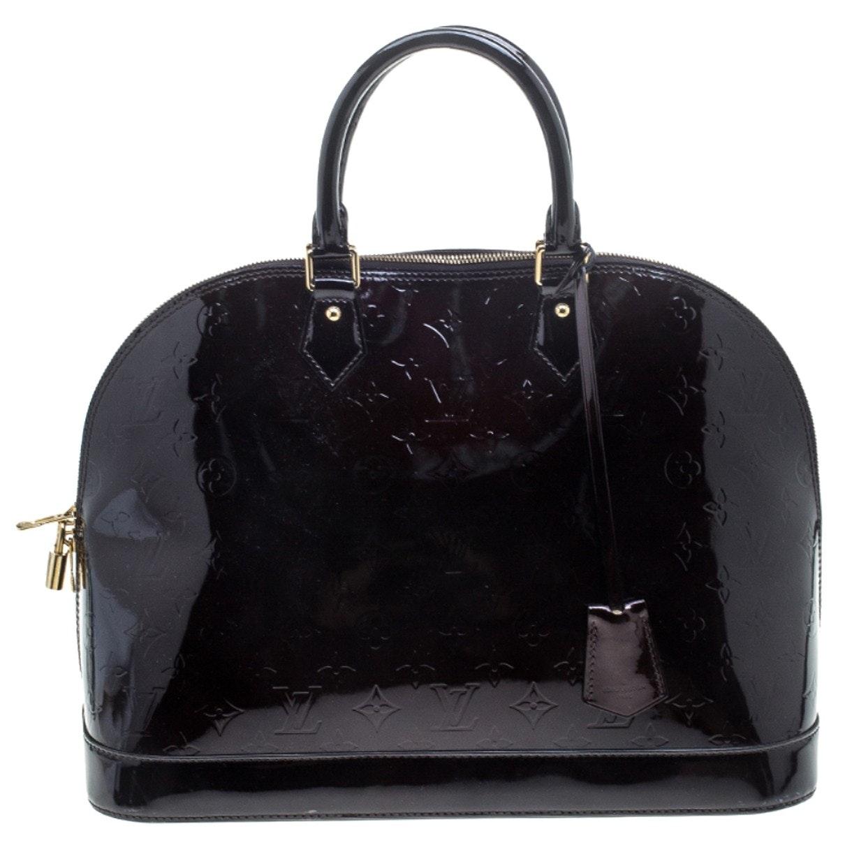 Louis Vuitton Alma Burgundy Patent Leather in Black - Lyst
