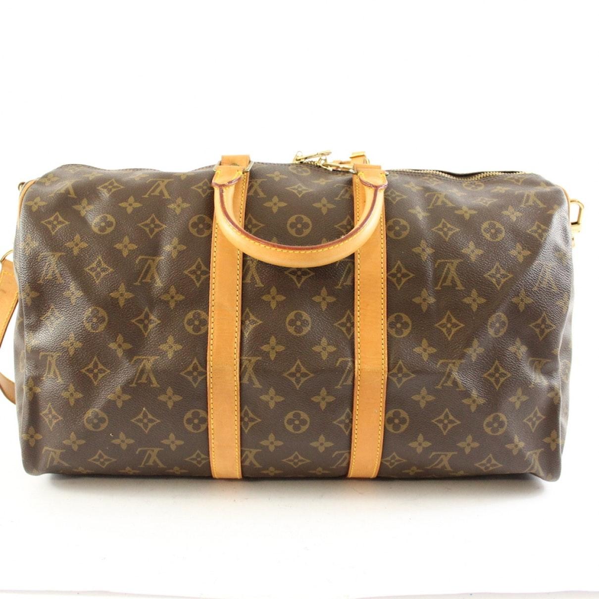 Louis Vuitton Keepall Brown Cloth in Brown - Lyst