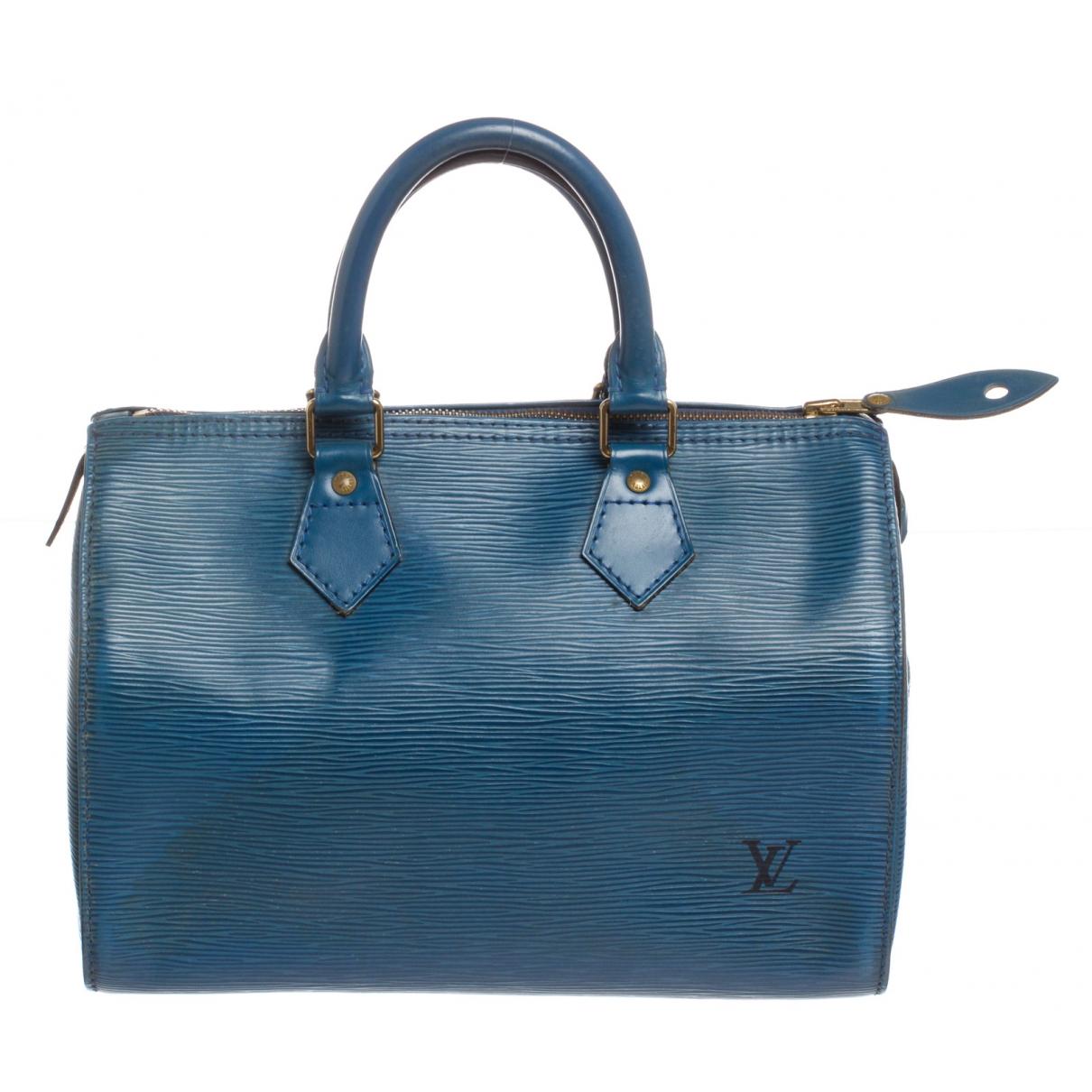 Louis Vuitton Vintage Speedy Blue Leather Handbag in Blue - Lyst