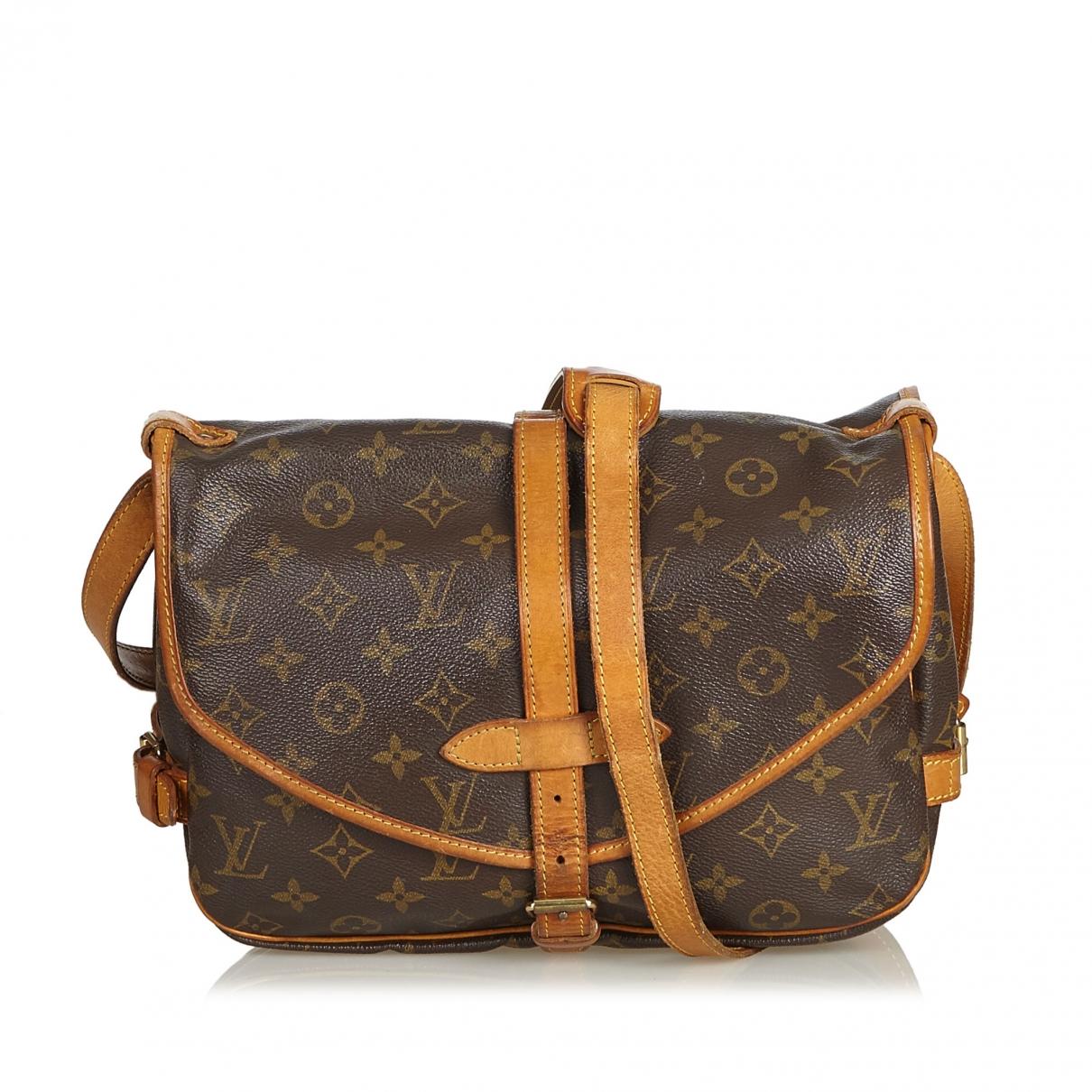 Lyst - Louis Vuitton Vintage Saumur Brown Cloth Handbag in Brown