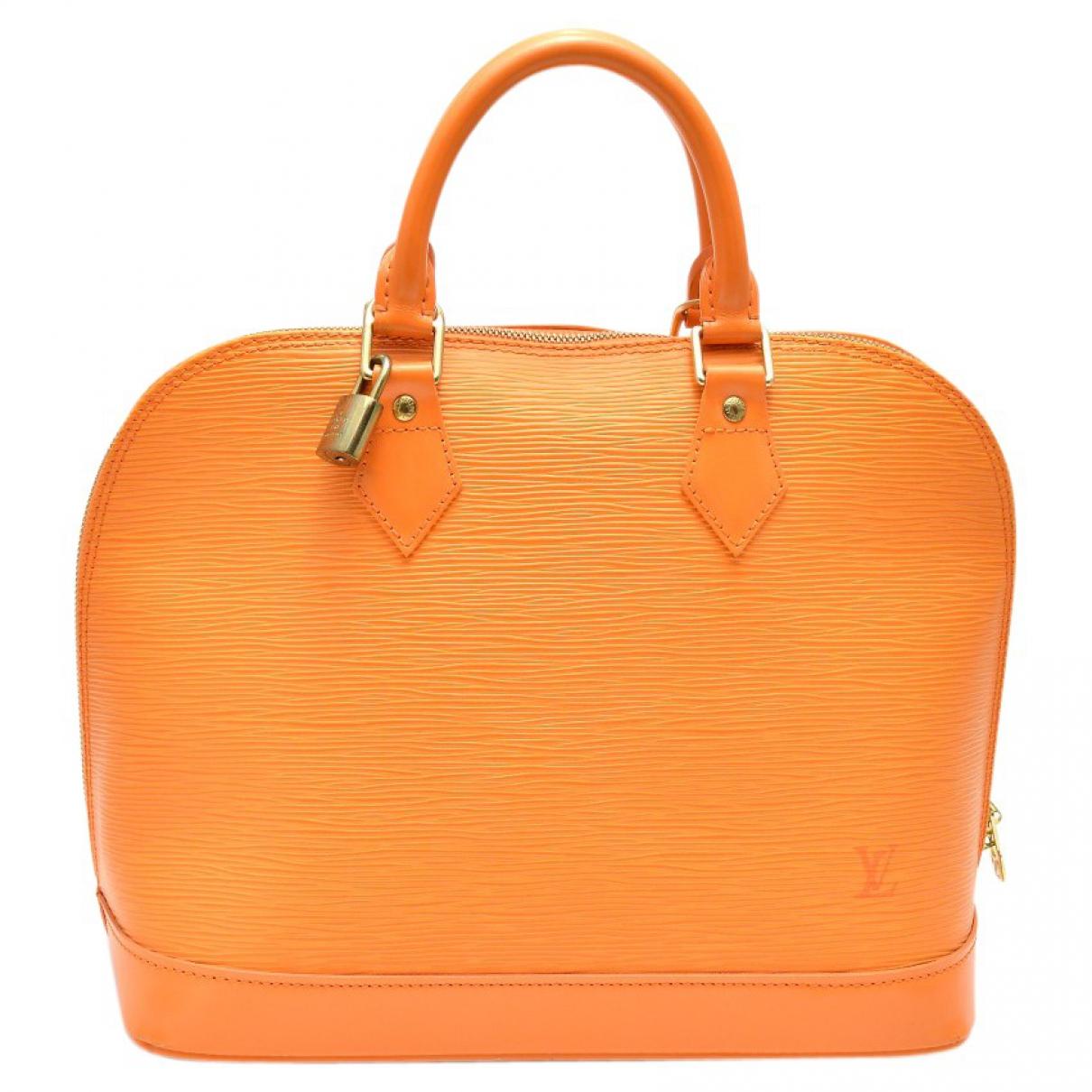Louis vuitton Pre-owned Alma Leather Handbag in Orange | Lyst
