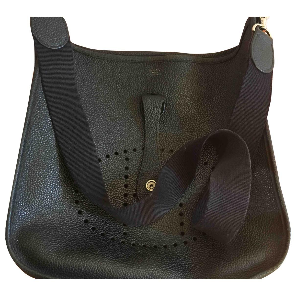 Hermès Pre-owned Evelyne Leather Crossbody Bag in Black | Lyst