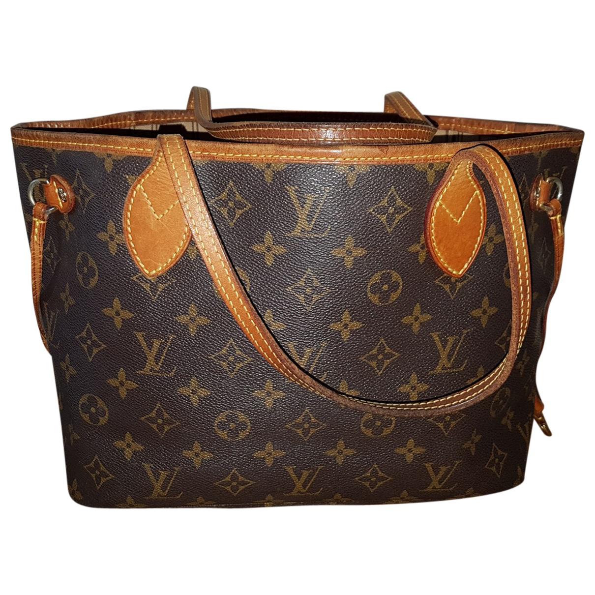 Louis Vuitton Pre-owned Neverfull Leather Shoulder Bag in Brown - Lyst