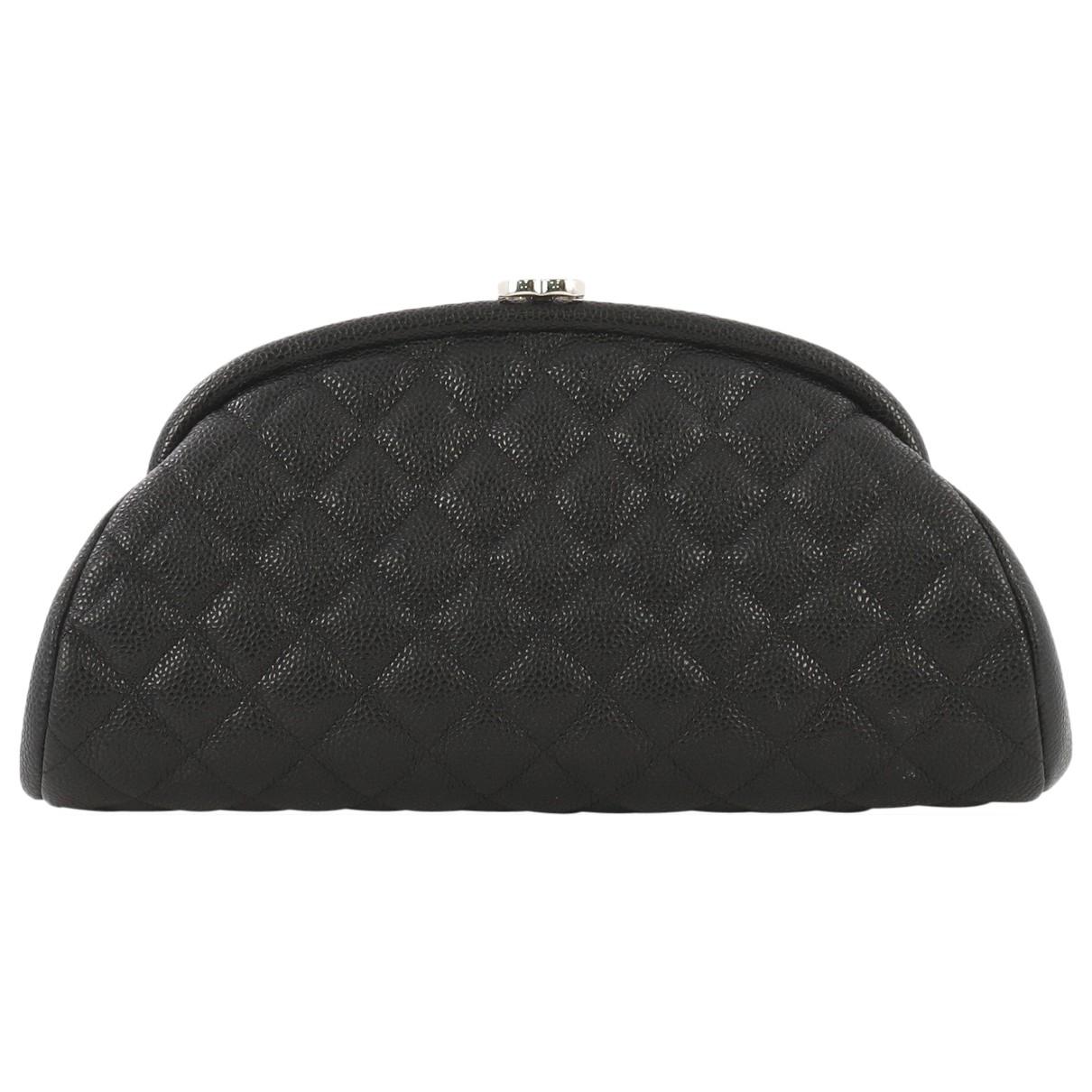 Chanel Pre-owned Black Leather Clutch Bags in Black - Lyst