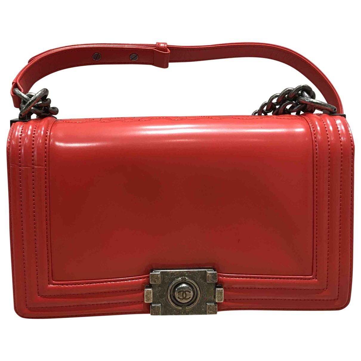 Chanel Boy Red Patent Leather Handbag in Red - Lyst