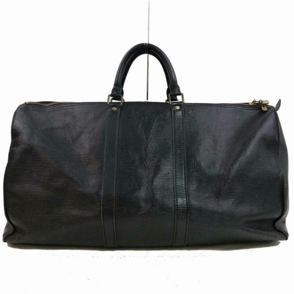 Louis Vuitton Keepall Black Leather in Black - Lyst